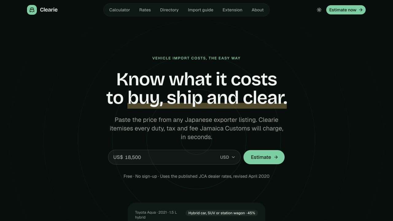 Clearie website preview